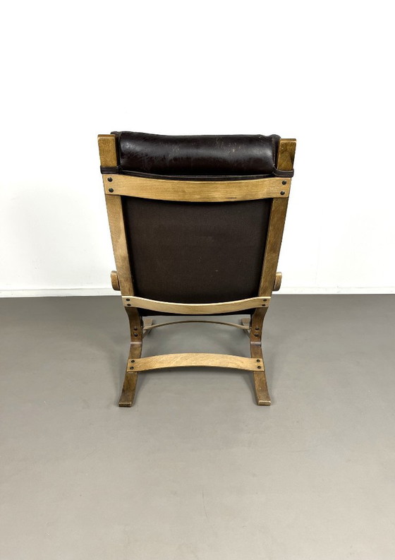 Poltrona scandinava in rovere con seduta in pelle, anni '60 – Poltrone (photo 3 of 5)