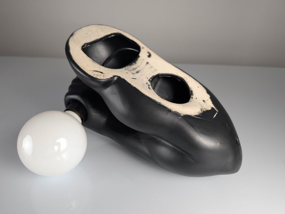 Image 1 of Applique murale en céramique noire J.C. Peiré, bras sculptural, années 1980