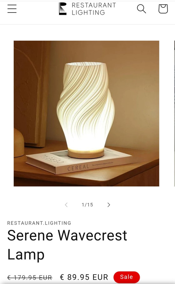 Image 1 of Set Of 2 Elegant Design Lights "Wave", With Different Light Stages And Dimming Function