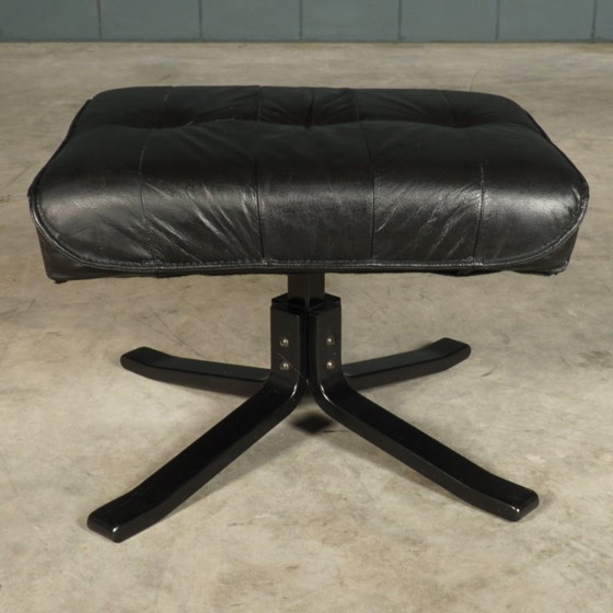 Image 1 of Vintage Unico draaifauteuil met hocker – jaren 70