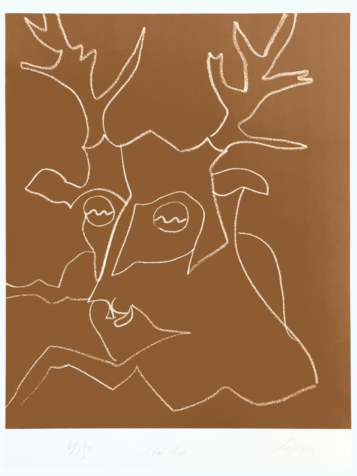 Charles Lapique - Le Roi Lear Lithographie