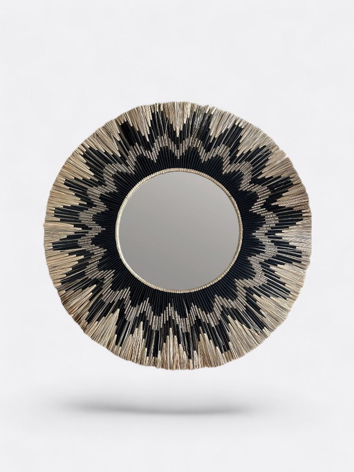 Grand miroir artisanal XXL en Roseau