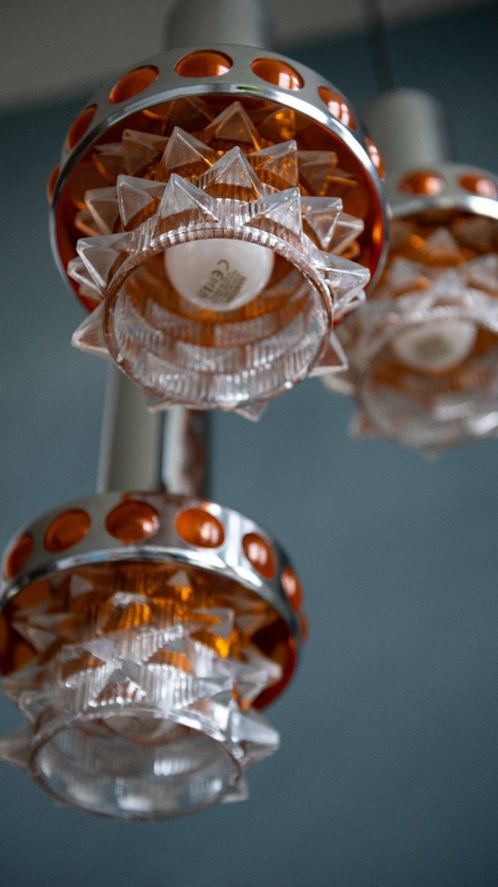 Image 1 of Suspension massive Space Age Orange à cascade