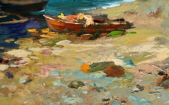 Image 1 of Originales Ölgemälde Küstenlandschaft – Traum vom Meer und den Bergen