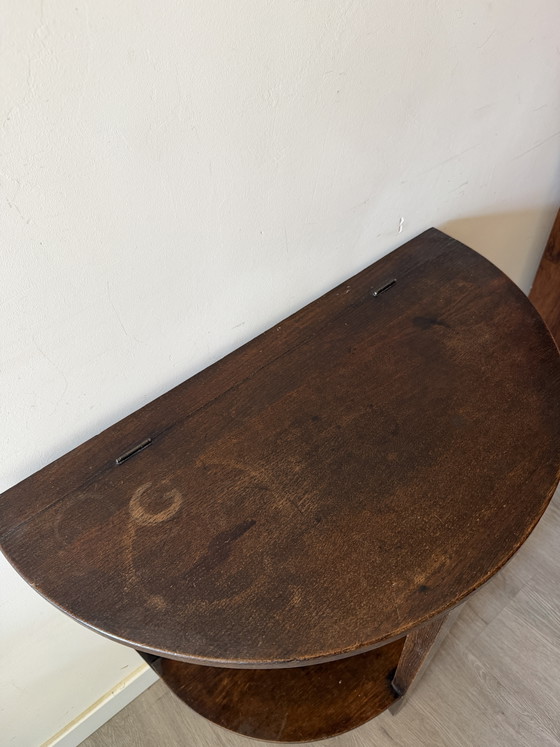 Halfronde Console Tafel Vintage – Wood (photo 5 of 7)