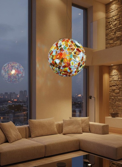 Lustre suspendu en verre de Murano de 52 cm