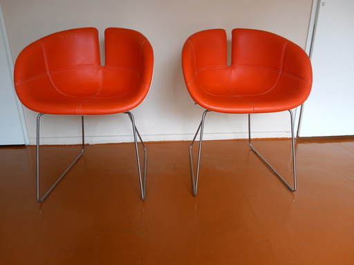 Moroso Fjord Patricia Urquiola 2x – eetkamerstoelen, Leather