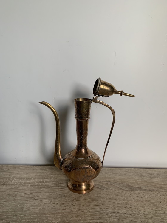 Image 1 of Vintage antique brass pouring jug