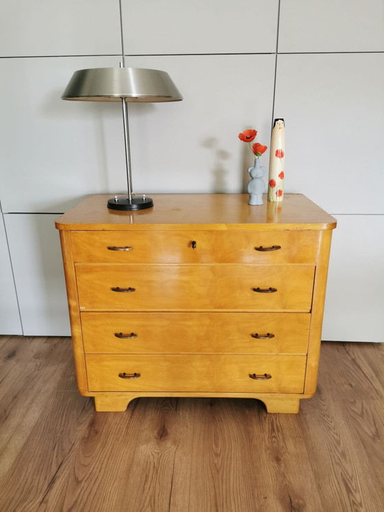 Vintage dressing table / commode / ladekast met spiegel – Ladekasten, Hout, Glas (photo 2 of 11)