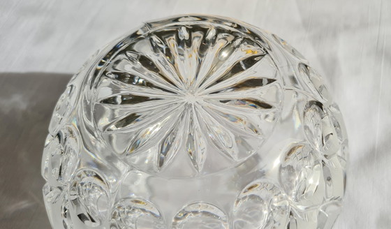 Vintage Nachtmann lead crystal sphere vase, heavy, "Angelique" series, Ø 13.5cm, crystal lens cut, star (photo 12 of 15)