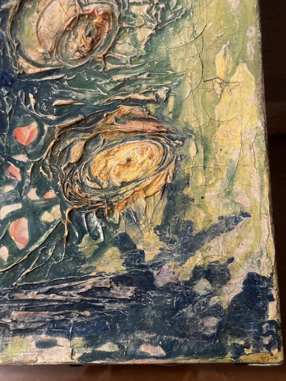Rose Bouquet with Knife – Oil on Canvas Circa 1950 – Paintings & Drawings, Vintage (photo 10 of 15)