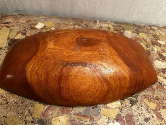 Image 1 of Vintage Reddish Carved Wooden Bowl/Empty Tray - 41/25/H 8 Cm