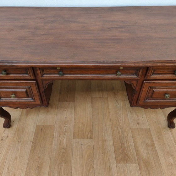 Bureau de banquier ancien en chêne, bureau en bois, bureau – Bureaux, Wood (photo 14 of 17)