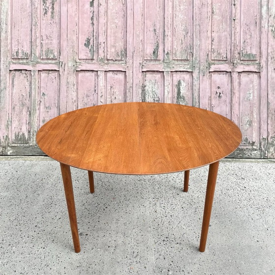 Tavolo in teak massiccio di Peter Hvidt per Soborg, 1956, Peter Hivdt, Tavoli da pranzo, Legno, Marrone (foto 9 di 9)
