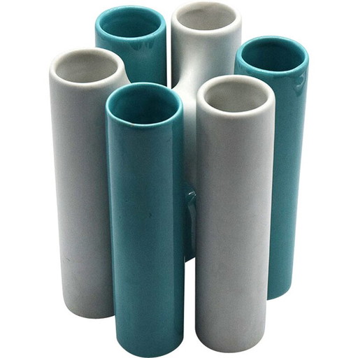Vases vintage en céramique à emboîtement par Enzo Bioli pour Il Picchio, 1970