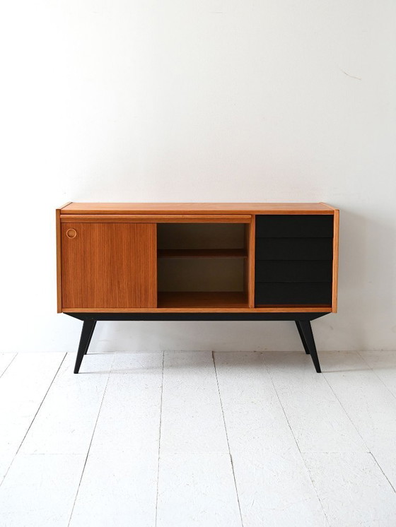 Image 1 of Scandinavian Teak Sideboard with Black Details