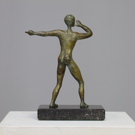 Bronze Sculpture "The Silent Herald" by E. van Daalen, 20th Century – Marble (photo 3 of 9)