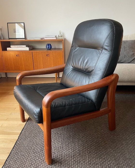 Vintage KOMFORT Fauteuil uit het midden van de 20e eeuw – Wood, Leather (photo 5 of 8)