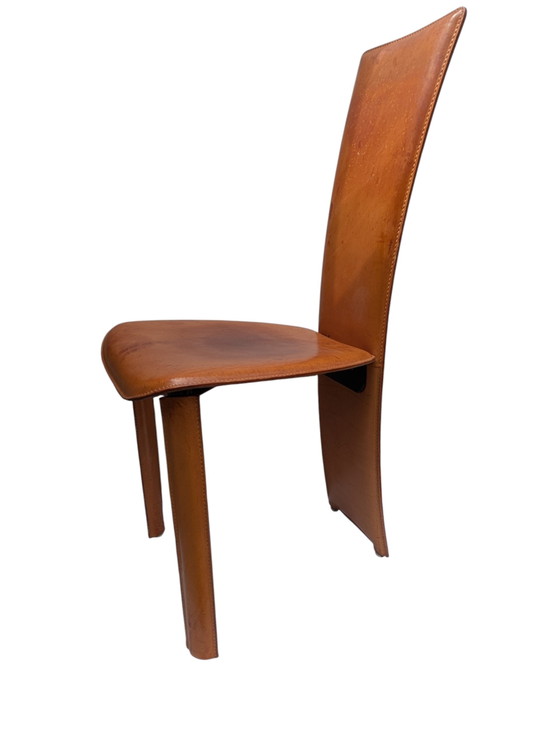 Image 1 of 4 fauteuils en cuir Frag Psyra. Fabrication artisanale italienne.