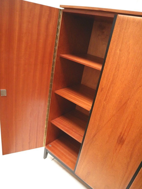 Image 1 of Vintage 3-door wardrobe with hanging and storage space made in the 1960s