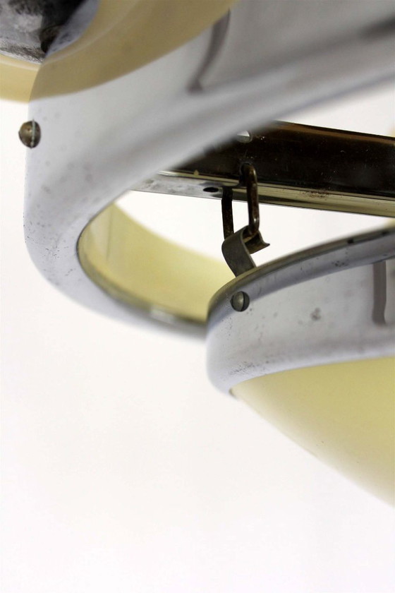 Image 1 of Bauhaus Chrome Chandelier from Zukov, 1940s