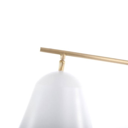 Lampada da terra NORR11 Line One, bianca/ottone e marmo.