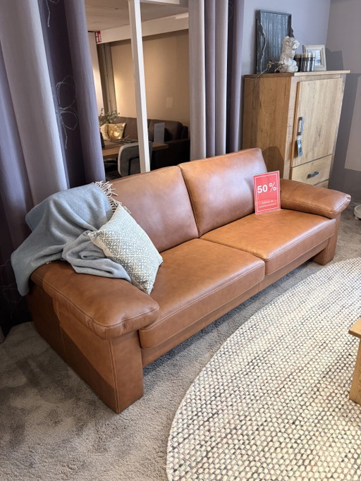Canapé 3 places Crosta Cuir Cognac – banken, Leather (photo 2 of 5)