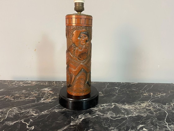 Japanese Carved Bamboo Samurai Lamp Base, Mid-20th Century. Ref.: TL2003 – Table lamps (photo 6 of 6)