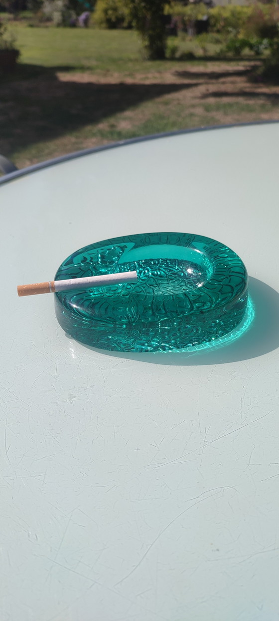 Kosta Boda Kunst Aschenbecher Massives Smaragdglas Ca.1970 – Dekorative Objekte (photo 3 of 15)