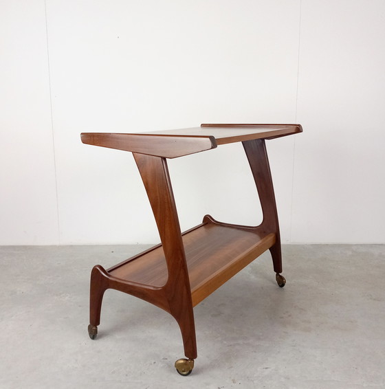 Image 1 of Vintage Louis Van Teeffelen Bijzettafel Trolley Platenspeler Kastje