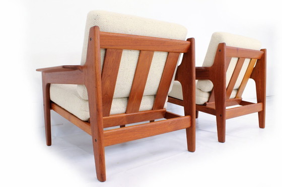 Image 1 of come nuova, 2x Arne Wahl Iversen f. Komfort, poltrona danese in teak della metà del secolo scorso, poltrona vintage, rivestiment