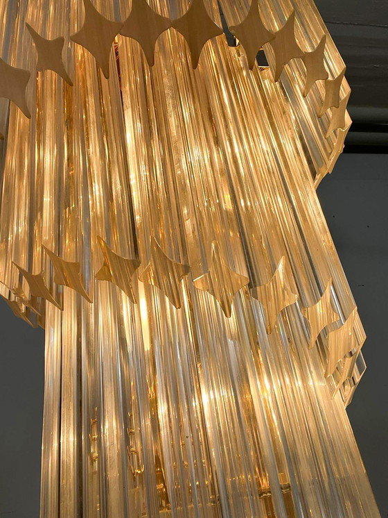 Image 1 of  Gran araña/lámpara de techo de Paolo Venini, cascada, cristal de Murano, Italia, años 70