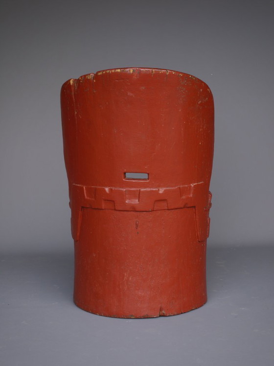 Image 1 of Antieke Scandinavische houten Kubbestol stoel