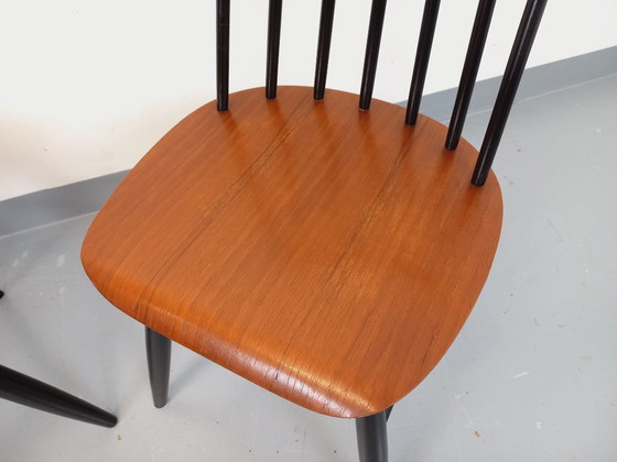 Image 1 of Paire de chaises scandinaves vintage Fanett par Ilmari Tapiovaara en teck et bois noir des années 50 60