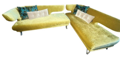 Bretz Sofa Croissant 2-piece Single Adjustable Green