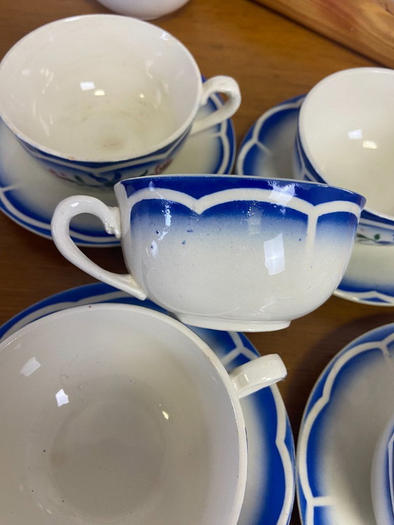 Image 1 of Set di 6 tazze e piattini vintage "Elorn"