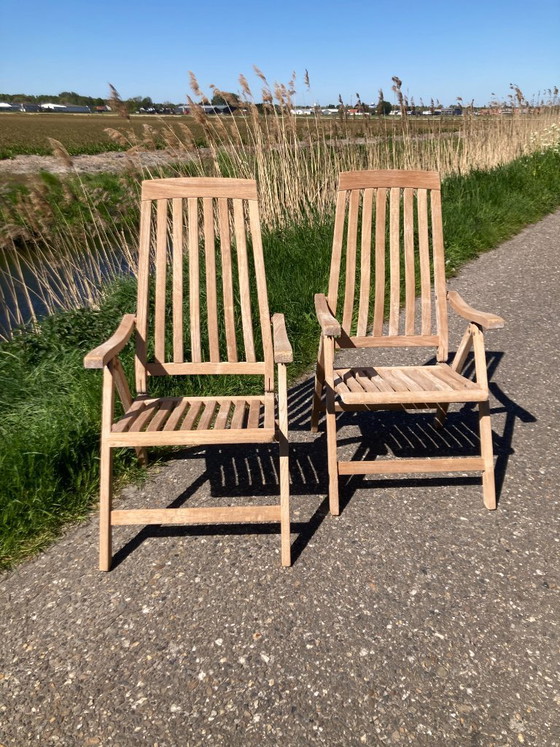 Image 1 of 2 top kwaliteit Gloster teakhouten tuinstoelen verstelbare rugleuning als NIEUW