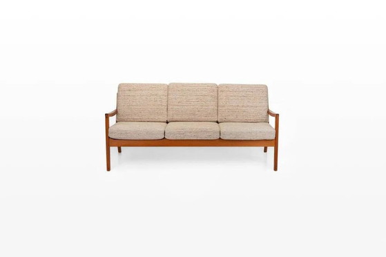 Senator bank van Ole Wanscher voor P. Jeppesen Møbelfabrik, Denemarken, jaren 60 – 3-5 zitsbanken, Wool (photo 2 of 12)