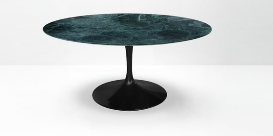 Originele Ronde Knoll Tulip Eettafel (120cm) In Alpi Verde Glanzend In Nieuwstaat!! Eero Saarinen – Marble (photo 3 of 15)
