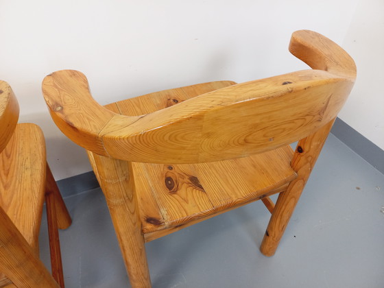 Image 1 of Suite von 4 Sesseln im Stil von Rainer Daumiller aus Kiefer aus den 60er 70er Jahren