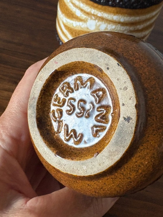 Image 1 of Coppia di piccoli vasi vintage della Scheurich tedesca degli anni '70