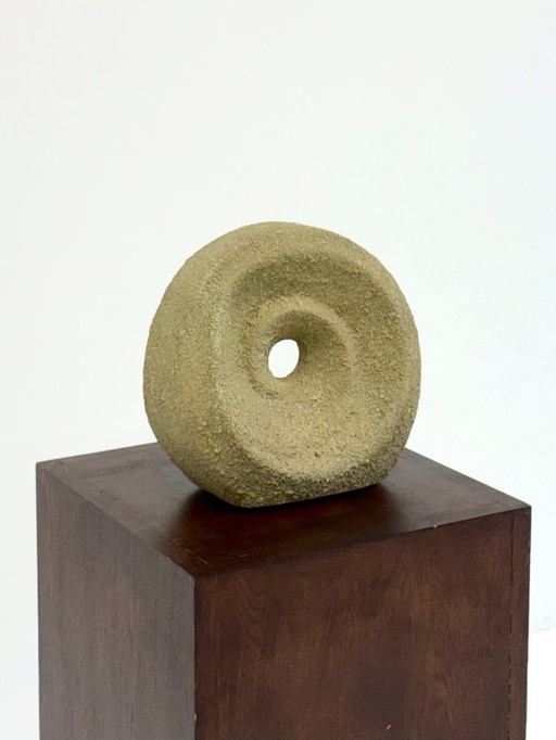 Unique round beige sculpture