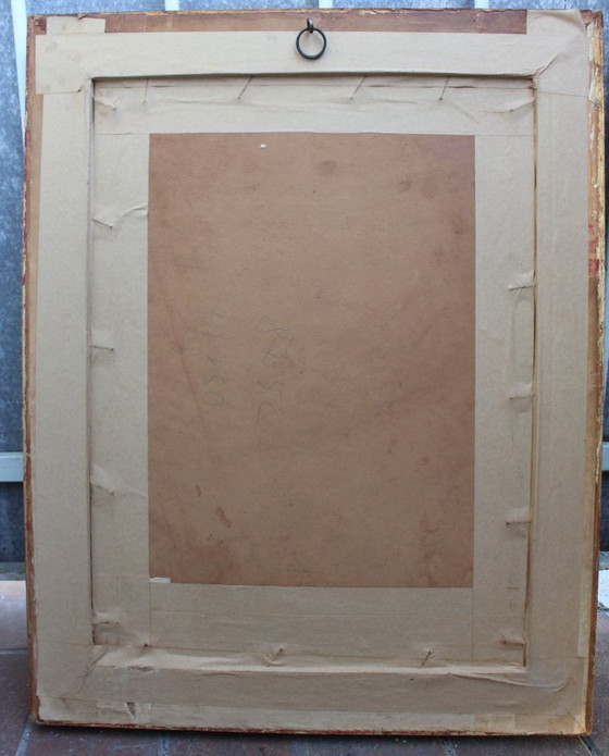 Image 1 of 1970s Vintage Abstract Basquiat Style Framed Painting