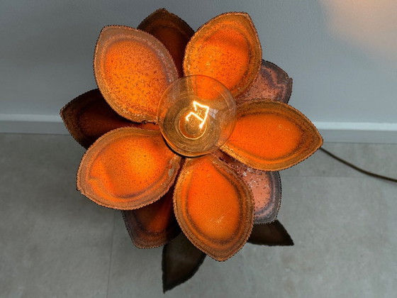 1x Grande lampada da tavolo vintage in rame a forma di fiore - Lampada eclettica – Lampade da tavolo, Metal (photo 7 of 10)