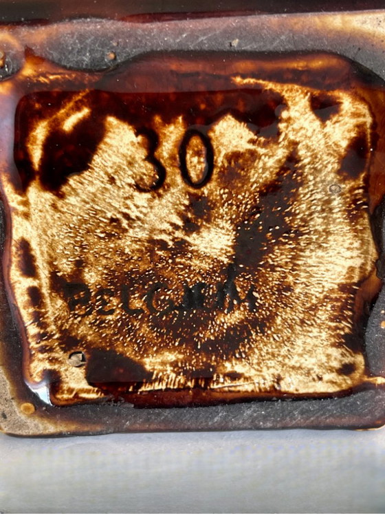 Image 1 of Par de jarrones Art Déco – Cerámica Thulin (atribuida) – Bélgica – Esmalte flameado – 29 cm