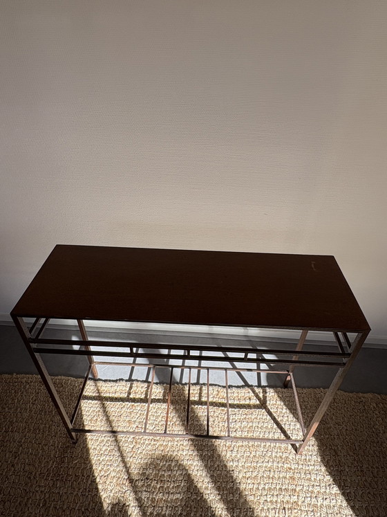 Image 1 of Vintage wrought iron console side table Castiron Japandi style L90cm