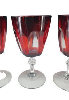 13904 Cristal d'Arques Vintage Weingläser Rot