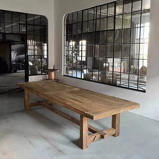 Kingstone Farmhouse Table in Antique Solid Oak - 275 cm long