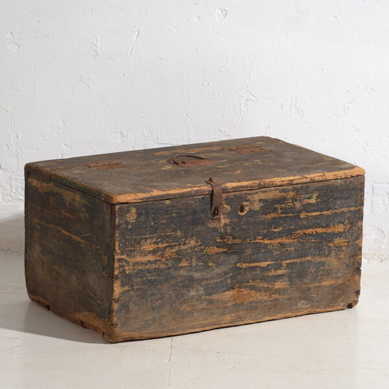 Antique cobalt blue ammunition trunk (c.1900) #64 – Chest of drawers, Rustic (photo 5 of 34)
