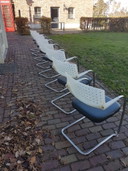 8 Vitra vis a vis sled chairs
